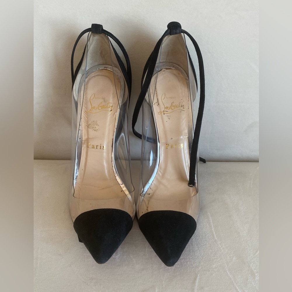 Christian Louboutin Un Bout 120 Veau Velours/PVC Size 36